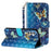 For Samsung Galaxy A35 5G Case 3D Pattern Print Leather Wallet Cellphone Cover - Blue Gold Butterflies - 5