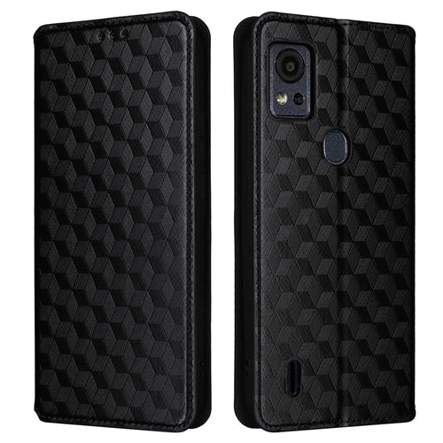 For Cricket Icon 5 / AT&T Motivate 4 Wallet Case PU Leather Folio Flip Phone Cover - Black - 1