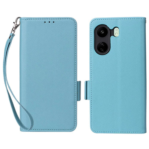 For Cricket Icon 5 / AT&T Motivate 4 Leather Case Stand Shock Absorbing Phone Cover - Baby Blue - 1