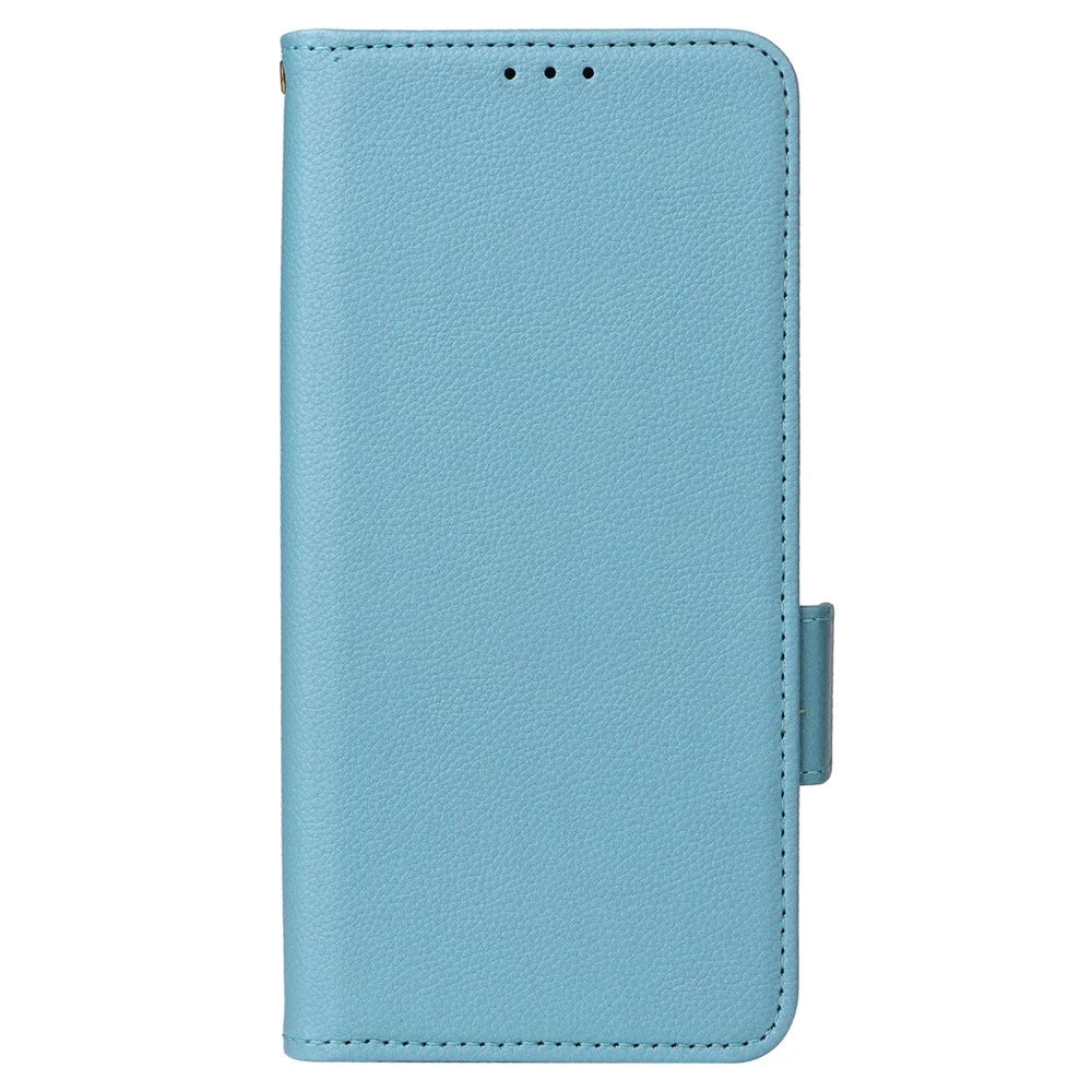For Cricket Icon 5 / AT&T Motivate 4 Leather Case Stand Shock Absorbing Phone Cover - Baby Blue - 5