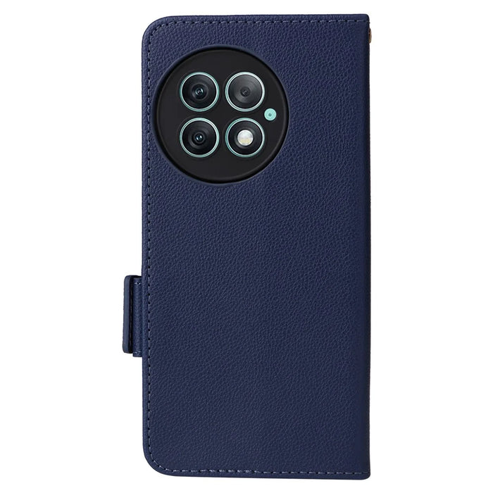 For OnePlus Ace 2 Pro 5G Phone Case PU Leather Flip Folio Wallet Cover - Dark Blue - 6