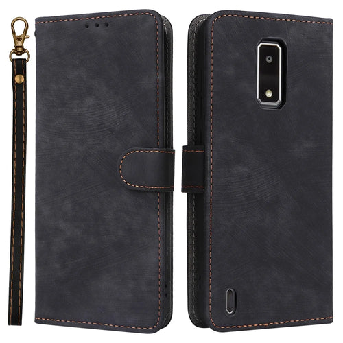 For BLU View 4 (B135DL) / View 2 (2023) RFID Blocking Phone Case PU Leather Flip Wallet Cover - Black - 1