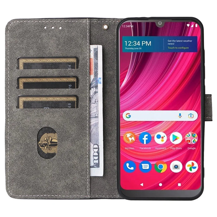 For BLU View 4 (B135DL) / View 2 (2023) RFID Blocking Phone Case PU Leather Flip Wallet Cover - Black - 2