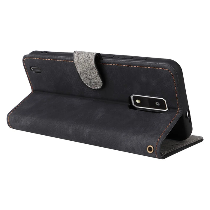 For BLU View 4 (B135DL) / View 2 (2023) RFID Blocking Phone Case PU Leather Flip Wallet Cover - Black - 4