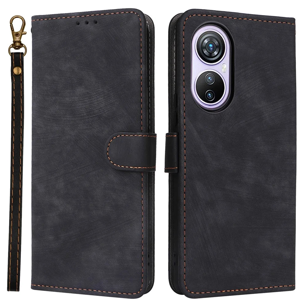 For Blackview A200 Pro Cell Phone Case RFID Blocking Wallet Anti-drop Cover with Strap - Black - 1