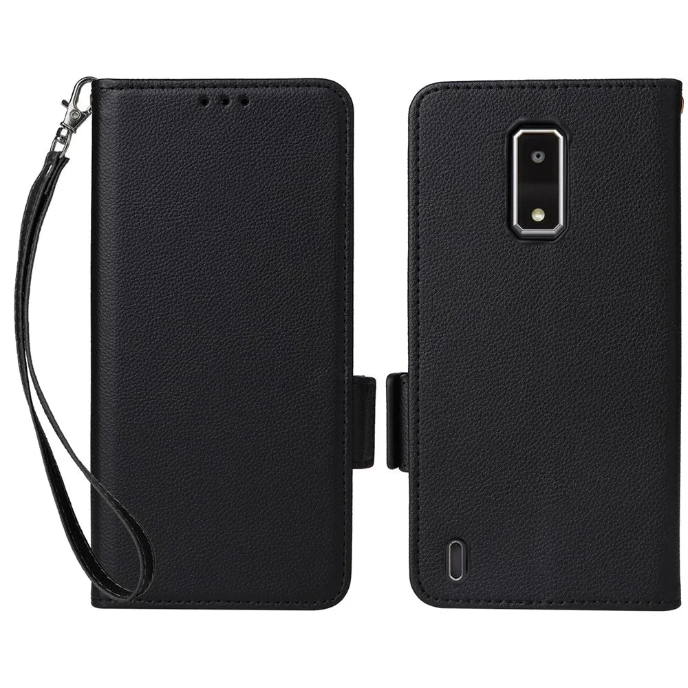 For BLU View 4 / View 2 (2023) Wallet Phone Case PU Leather Magnetic Closure Folio Cover - Black - 1