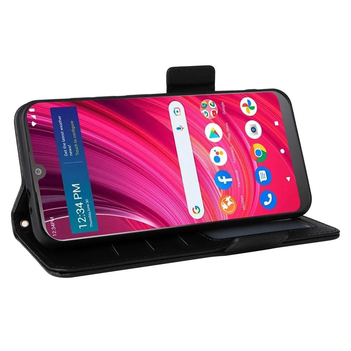 For BLU View 4 / View 2 (2023) Wallet Phone Case PU Leather Magnetic Closure Folio Cover - Black - 3
