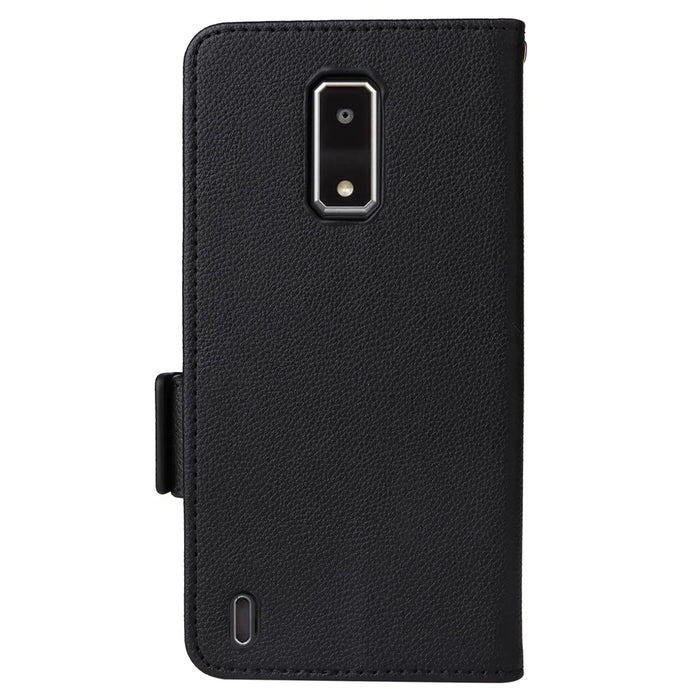 For BLU View 4 / View 2 (2023) Wallet Phone Case PU Leather Magnetic Closure Folio Cover - Black - 6