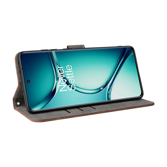 For OnePlus Ace 2 Pro 5G RFID Blocking Wallet Cell Phone Case PU Leather Shell with Strap - Brown - 3