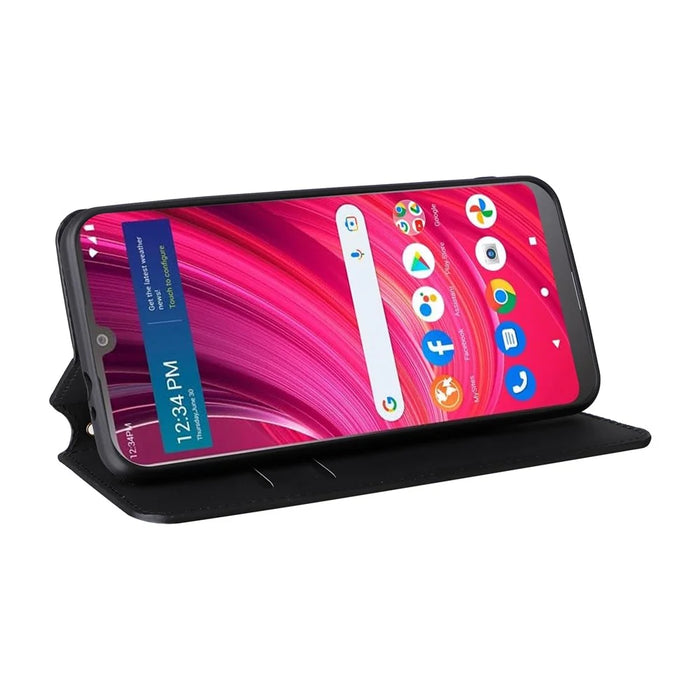 For BLU View 4 / View 2 (2023) Wallet Phone Case Folio PU Leather Cover - Black - 3