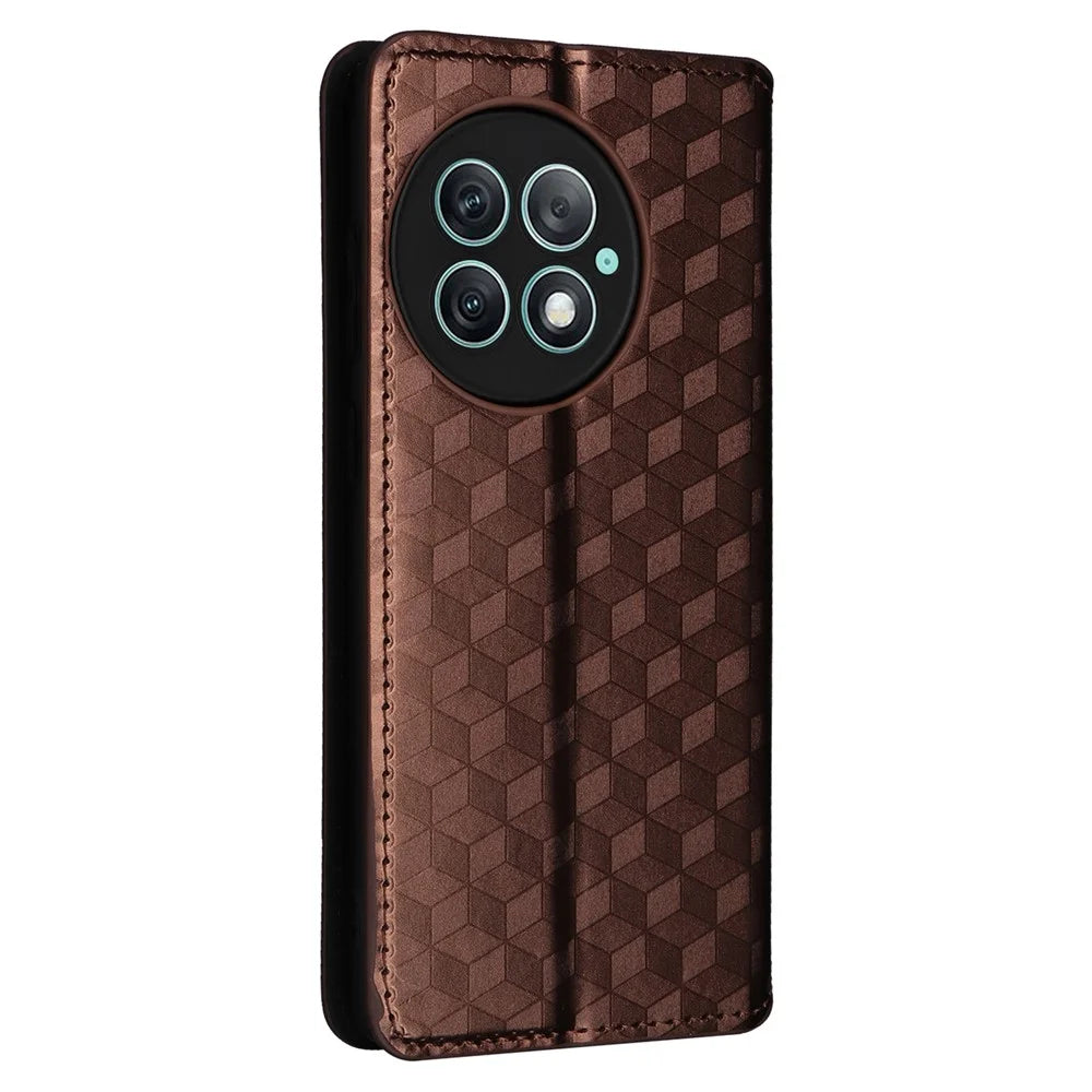 For OnePlus Ace 2 Pro 5G PU Leather Cover Magnetic Cell Phone Case Wallet - Brown - 6