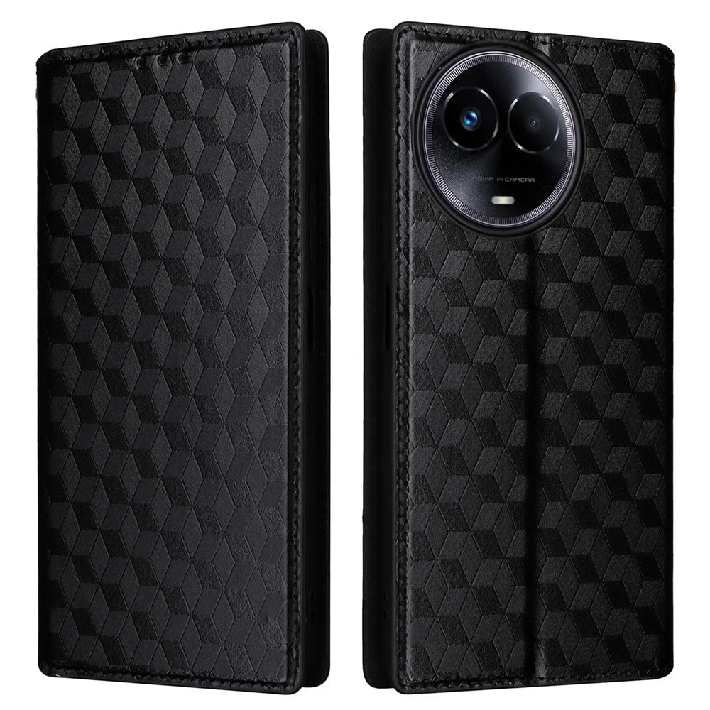 For Realme 11 5G (Global) / 11x 5G Wallet Case PU Leather Stand Flip Phone Cover - Black - 1