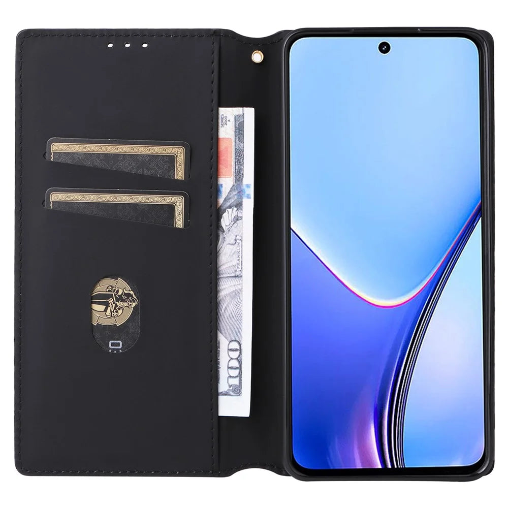 For Realme 11 5G (Global) / 11x 5G Wallet Case PU Leather Stand Flip Phone Cover - Black - 2