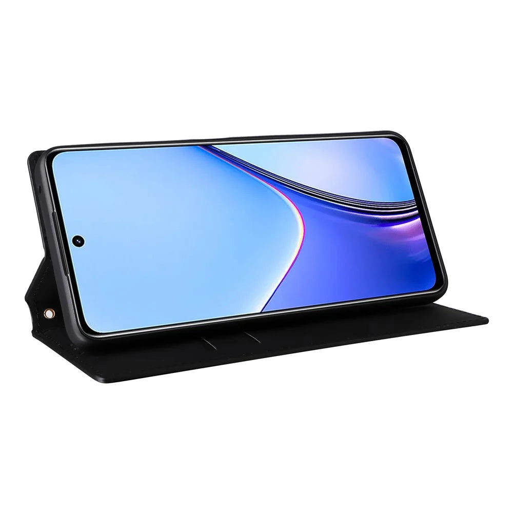 For Realme 11 5G (Global) / 11x 5G Wallet Case PU Leather Stand Flip Phone Cover - Black - 3