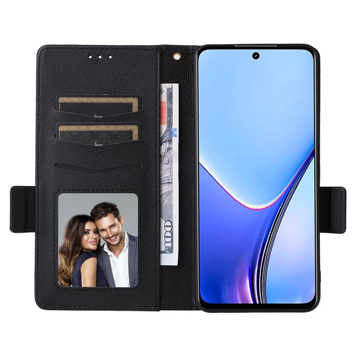 For Realme 11 5G (Global) / 11x 5G Phone Case Wallet Stand Feature PU Leather Cover - Black - 2