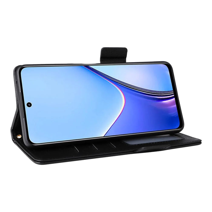 For Realme 11 5G (Global) / 11x 5G Phone Case Wallet Stand Feature PU Leather Cover - Black - 3