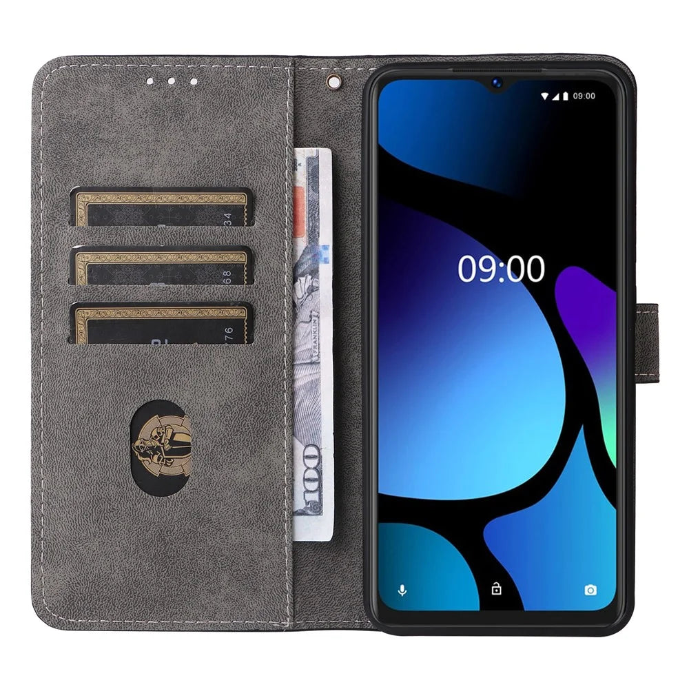 For itel A05s A663L Leather Wallet Case RFID Blocking Stand Flip Phone Cover - Purple - 2