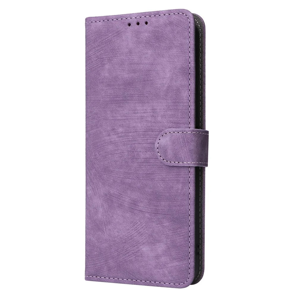 For itel A05s A663L Leather Wallet Case RFID Blocking Stand Flip Phone Cover - Purple - 6