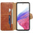 For Samsung Galaxy S24 Case Leather Crocodile Texture Phone Stand Cover - Brown - 2