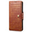 For Samsung Galaxy S24 Case Leather Crocodile Texture Phone Stand Cover - Brown - 5