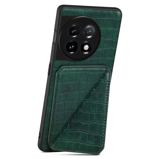 For OnePlus 11R 5G / Ace 2 5G Cell Phone Cases Leather+PC+TPU Shell with Hidden Card Slot - Green - 2