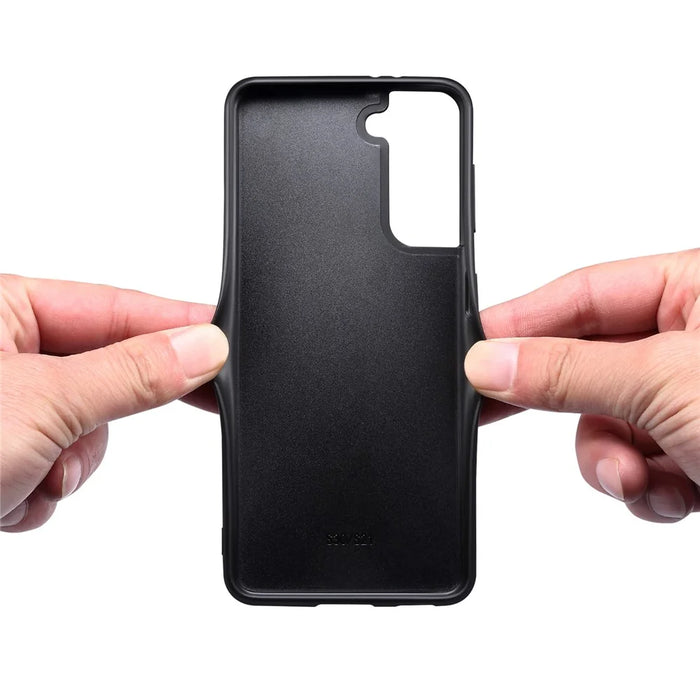 For Samsung Galaxy S24 Cell Phone Case Leather+PC+TPU Back Cover with Hidden Card Holder - Black - 5
