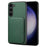For Samsung Galaxy S24+ Cover Card Holder Kickstand Leather+PC+TPU Cell Phone Case - Green - 1