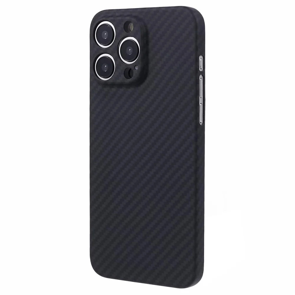 Phone Case for iPhone 15 Pro Max Cover Matte Black 1500D Coarse Texture Aramid Fiber Precise Cutout Shell - 2