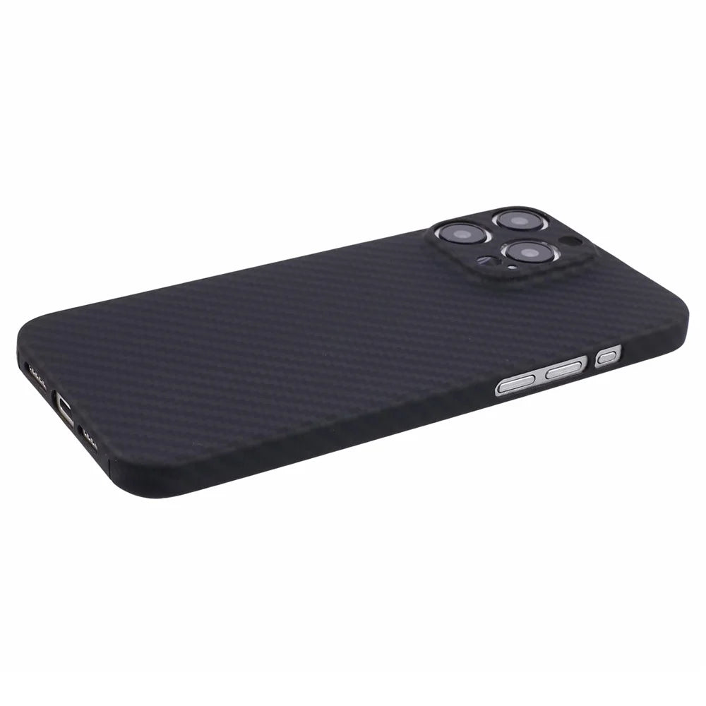Phone Case for iPhone 15 Pro Max Cover Matte Black 1500D Coarse Texture Aramid Fiber Precise Cutout Shell - 5