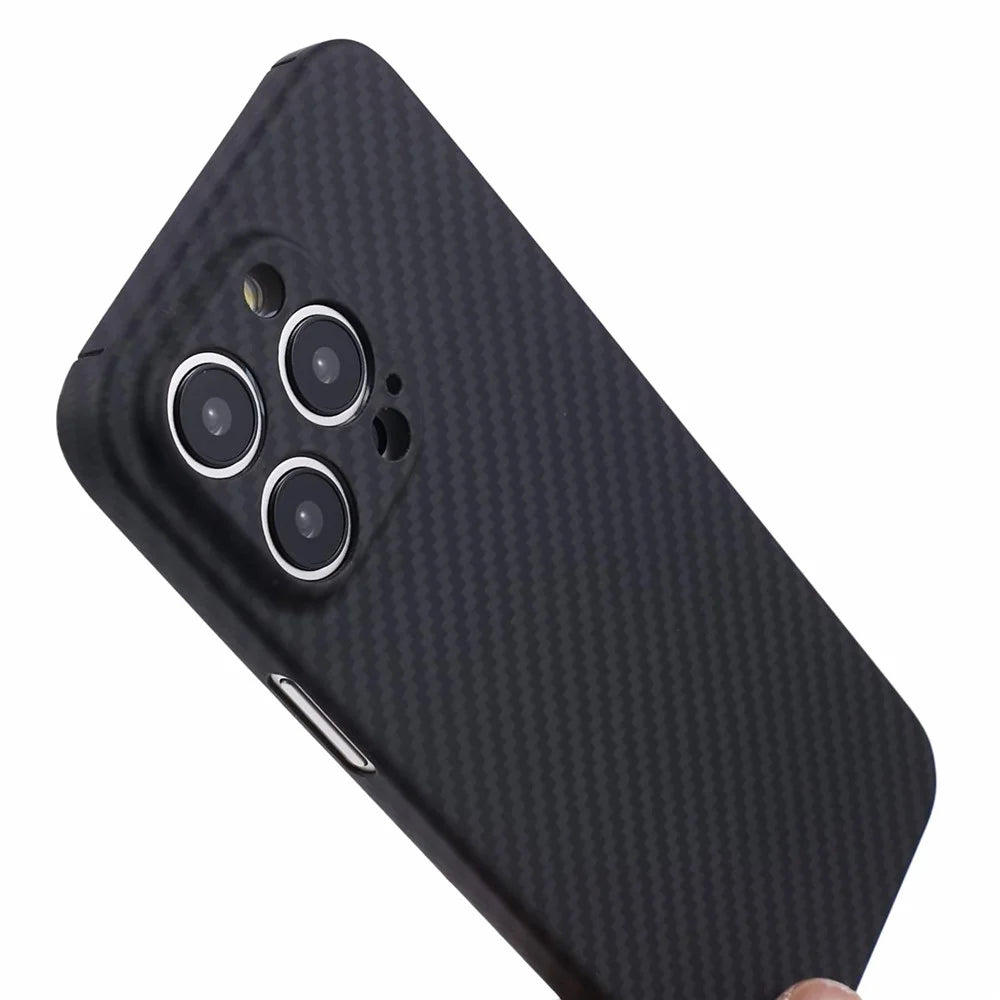 Phone Case for iPhone 15 Pro Max Cover Matte Black 1500D Coarse Texture Aramid Fiber Precise Cutout Shell - 6
