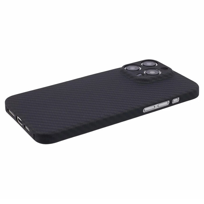 For iPhone 15 Pro Max Case 1500D Coarse Texture Aramid Fiber Phone Cover Compatible with MagSafe - Matte Black - 6