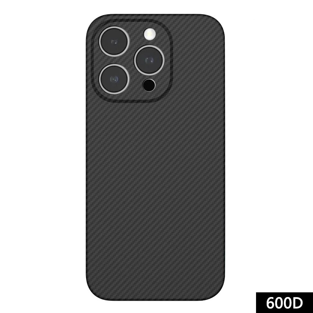 For iPhone 15 Pro Max Cell Phone Cases Carbon Fiber Texture Aramid Fiber Magnetic Cover - Matte Black - 1