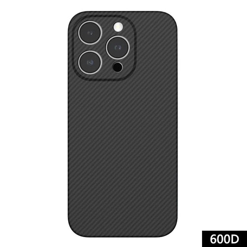 For iPhone 15 Pro Max Cell Phone Cases Carbon Fiber Texture Aramid Fiber Magnetic Cover - Matte Black - 1