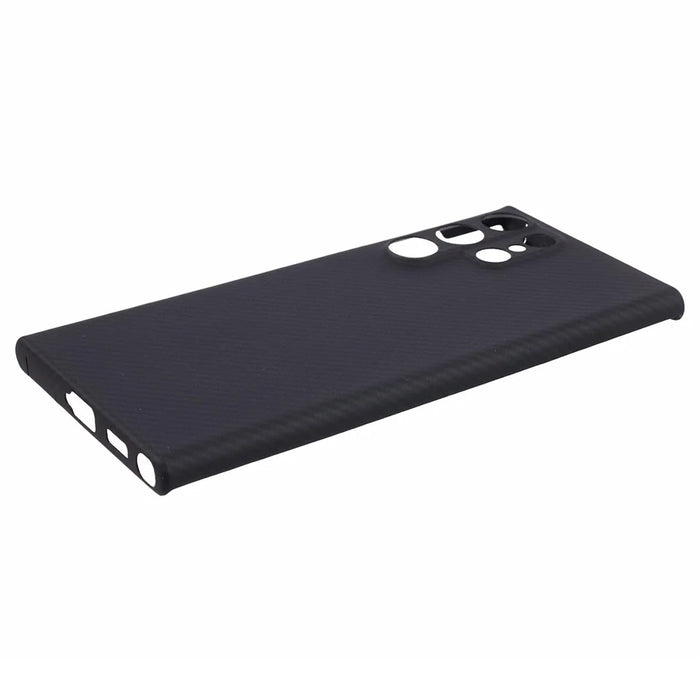 For Samsung Galaxy S22 Ultra 5G Cell Phone Case Black Fine Stripe Aramid Fiber Cover (Precise Lens Cutout) - 4