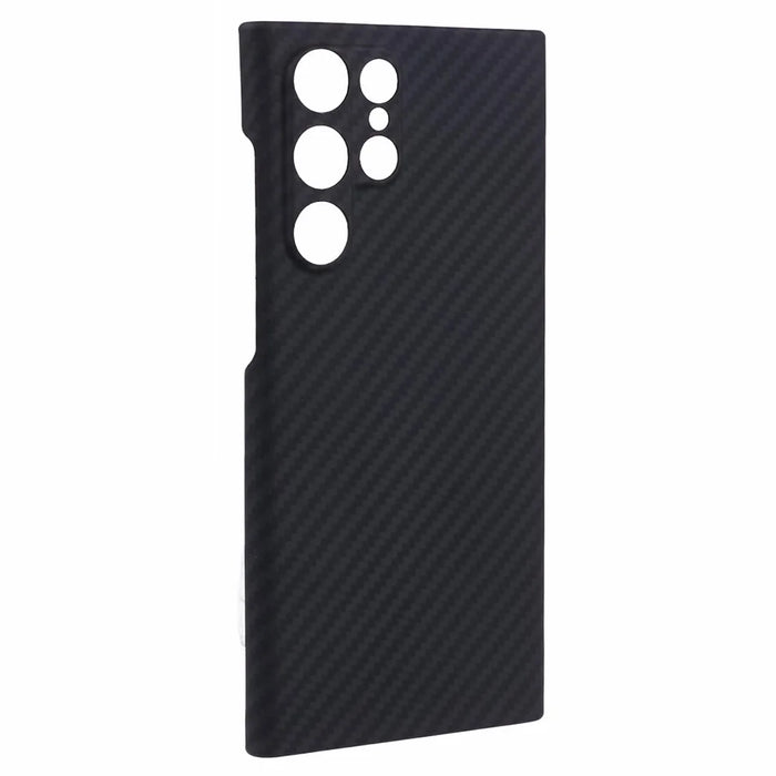 For Samsung Galaxy S22 Ultra 5G Case Slim-Fit 1500D Coarse Texture Aramid Fiber Phone Protector (Precise Cutout) - Black - 3