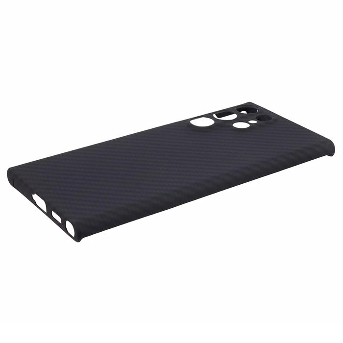 For Samsung Galaxy S22 Ultra 5G Case Slim-Fit 1500D Coarse Texture Aramid Fiber Phone Protector (Precise Cutout) - Black - 4