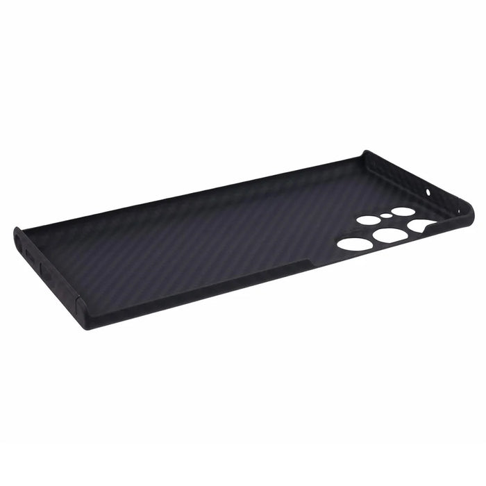 For Samsung Galaxy S22 Ultra 5G Case Slim-Fit 1500D Coarse Texture Aramid Fiber Phone Protector (Precise Cutout) - Black - 5