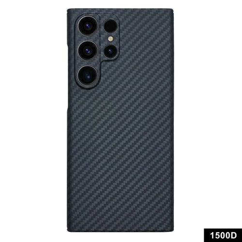 For Samsung Galaxy S23 Ultra Case 1500D Coarse Texture Aramid Fiber Anti-scratch Precise Cutout Phone Back Shell - Black - 1