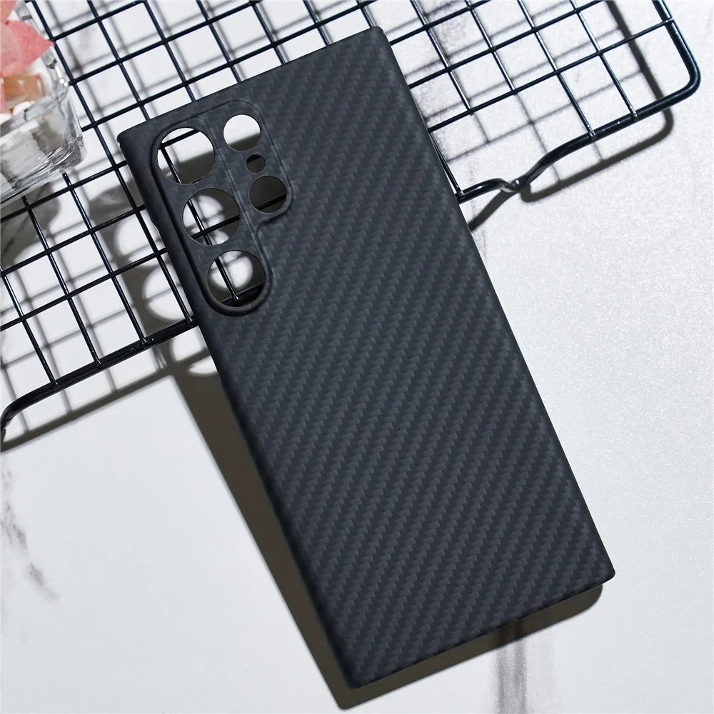 For Samsung Galaxy S23 Ultra Case 1500D Coarse Texture Aramid Fiber Anti-scratch Precise Cutout Phone Back Shell - Black - 2