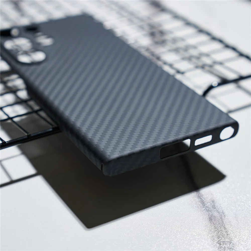 For Samsung Galaxy S23 Ultra Case 1500D Coarse Texture Aramid Fiber Anti-scratch Precise Cutout Phone Back Shell - Black - 5