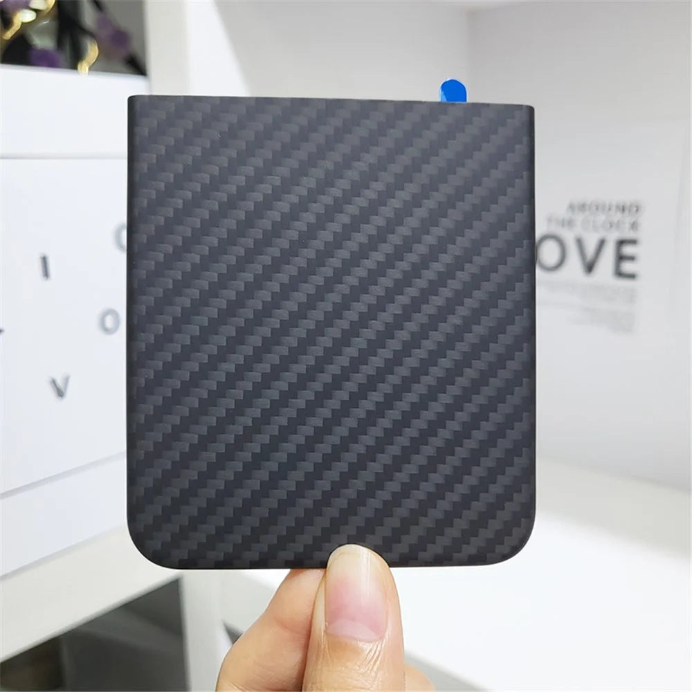 Phone Cover for Samsung Galaxy Z Flip5 5G Case 1500D Coarse Texture Aramid Fiber Phone Shell with Metal Rear Lens Frame - 6