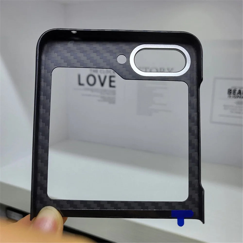 Phone Cover for Samsung Galaxy Z Flip5 5G Case 1500D Coarse Texture Aramid Fiber Phone Shell with Metal Rear Lens Frame - 7