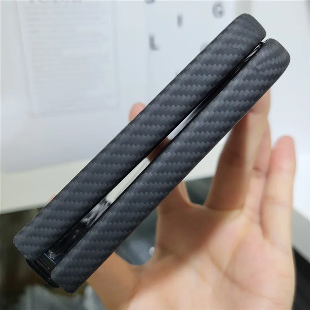 For Samsung Galaxy Z Flip5 5G Case 600D Fine Texture Metal Lens Frame Aramid Fiber Phone Shell - 6