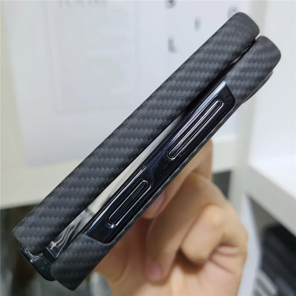 For Samsung Galaxy Z Flip5 5G Case 600D Fine Texture Metal Lens Frame Aramid Fiber Phone Shell - 7
