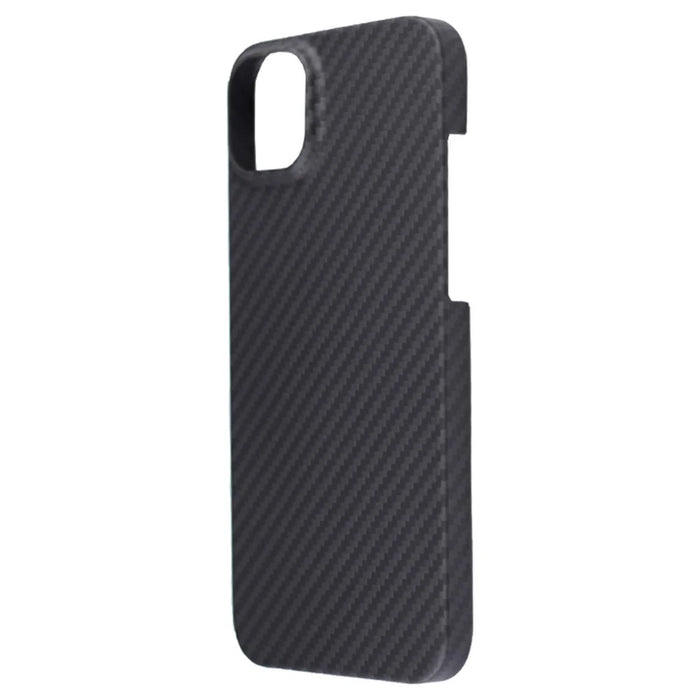 For iPhone 13 Case 1500D Coarse Texture Aramid Fiber Phone Cover with Big Lens Cutout - Black - 2