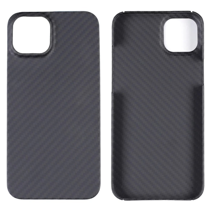 For iPhone 13 Case 1500D Coarse Texture Aramid Fiber Phone Cover with Big Lens Cutout - Black - 4
