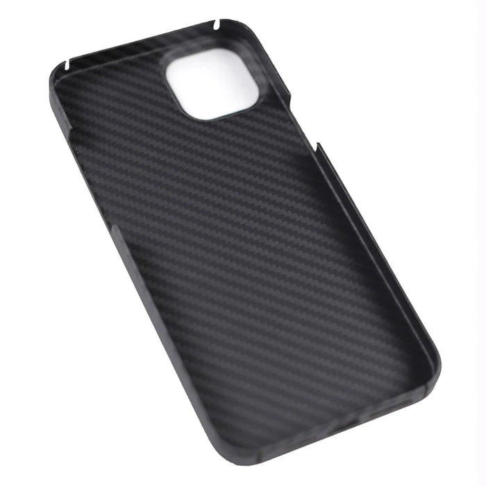 For iPhone 13 Case 1500D Coarse Texture Aramid Fiber Phone Cover with Big Lens Cutout - Black - 5