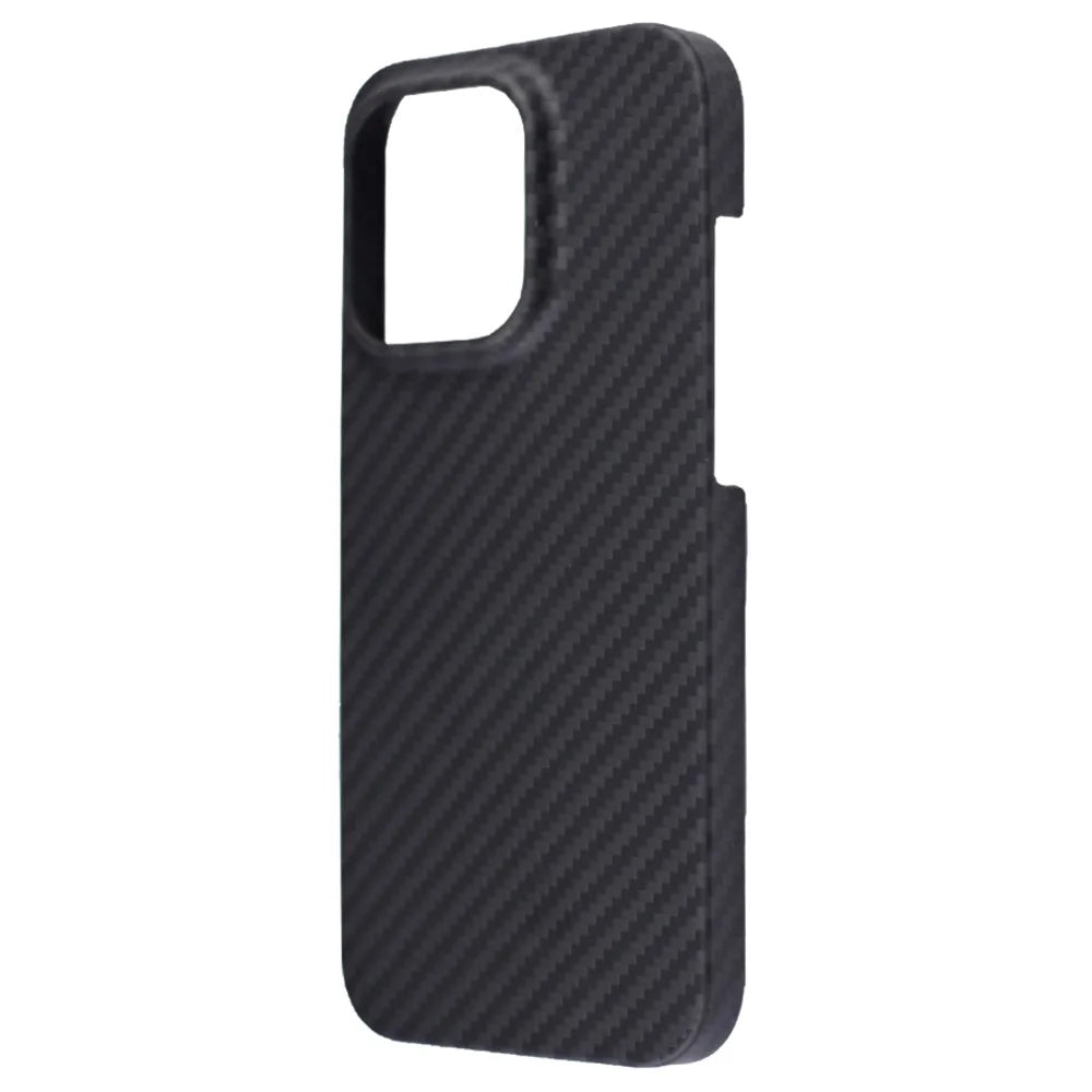For iPhone 15 Pro Max Phone Cover 1500D Coarse Texture Aramid Fiber Slim-Fit Phone Case - Black - 2