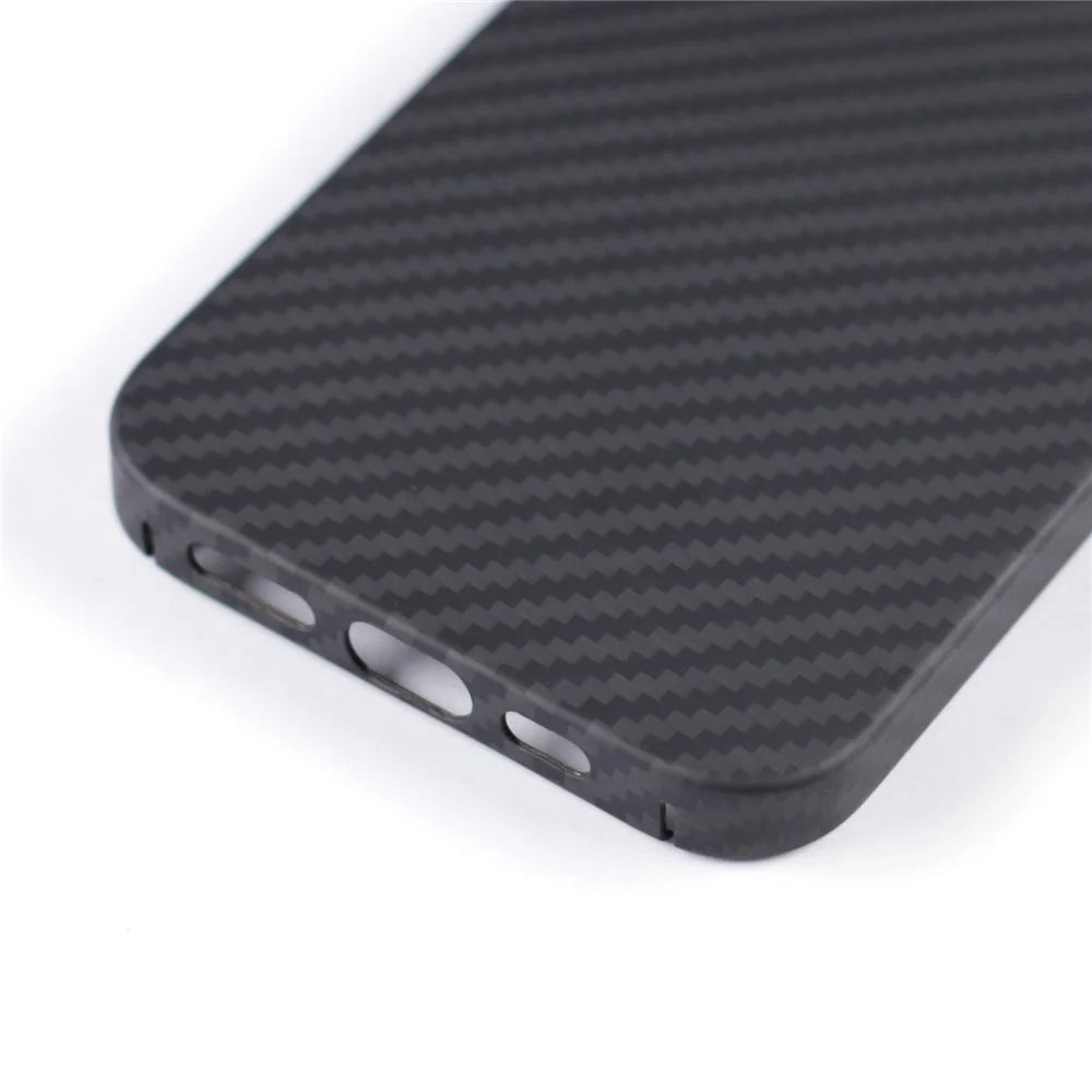 For iPhone 15 Pro Max Phone Cover 1500D Coarse Texture Aramid Fiber Slim-Fit Phone Case - Black - 5