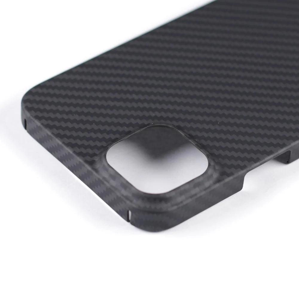 For iPhone 15 Case 1500D Coarse Texture Aramid Fiber Black Cell Phone Shell with Big Lens Cutout - 6